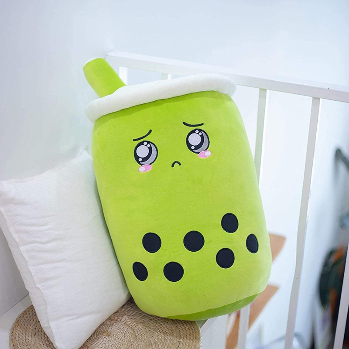 Cute Fruit Drink Plush - Strawberry Milk Tea & Boba Tea Cup Pillow Toy