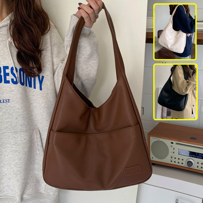 Women's Large-Capacity Fashion Tote Bag - Retro Cowhide
