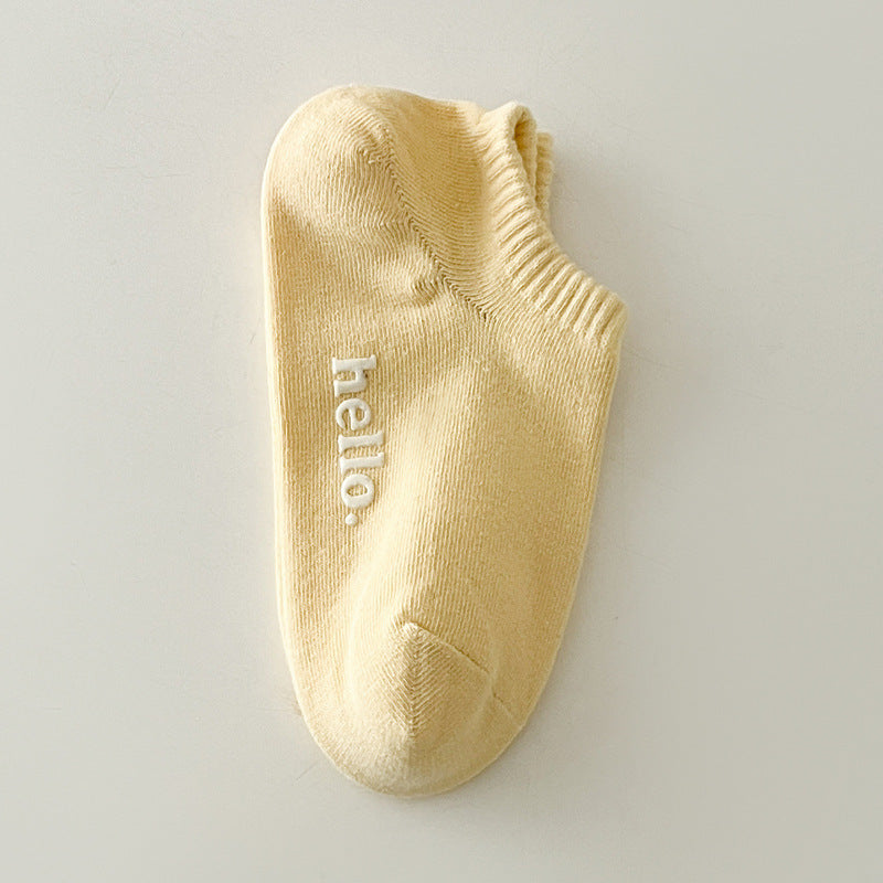 Fashion Personalized Cream Letter Women's Cotton socks