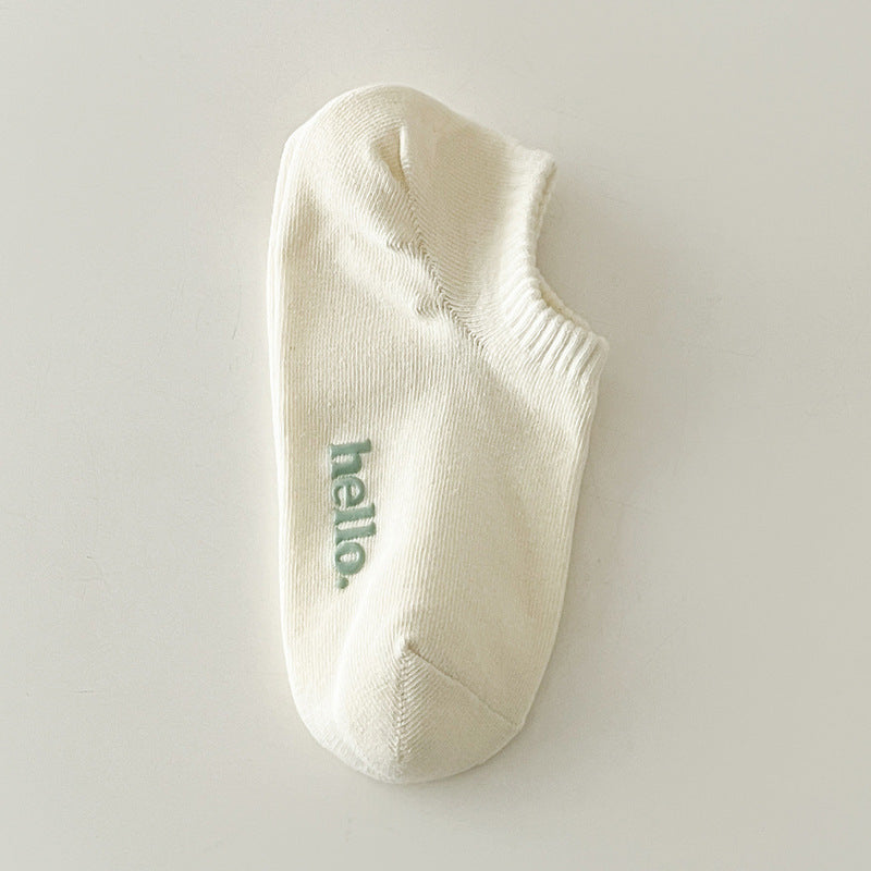 Fashion Personalized Cream Letter Women's Cotton socks
