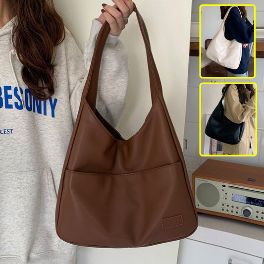 Women's Large-Capacity Fashion Tote Bag - Retro Cowhide
