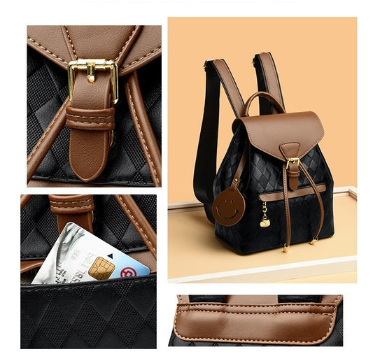 Women's Multifunctional Casual Leather Backpack - School & Travel Shoulder Bag