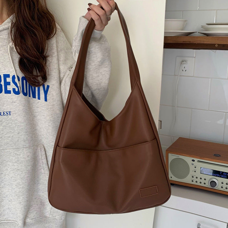 Women's Large-Capacity Fashion Tote Bag - Retro Cowhide