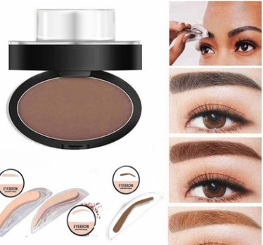 Professional Waterproof Eyebrow Powder Stamp & Stencil Kit - Brow Enhancing Cosmetics