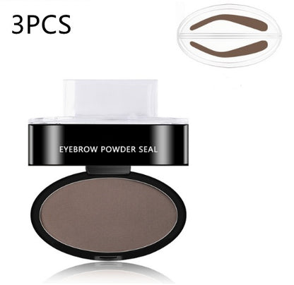 Professional Waterproof Eyebrow Powder Stamp & Stencil Kit - Brow Enhancing Cosmetics