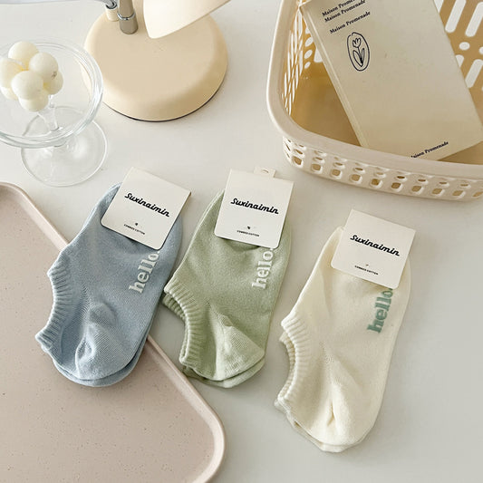 Fashion Personalized Cream Letter Women's Cotton socks