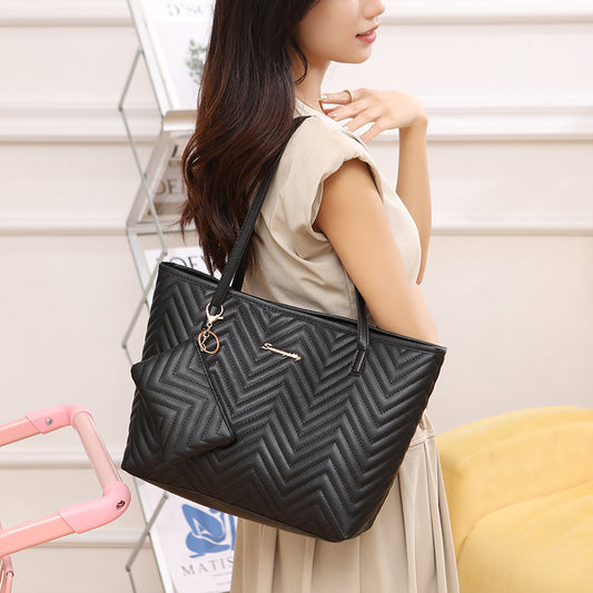 Women's Wave-Pattern Embroidered Shoulder Bag