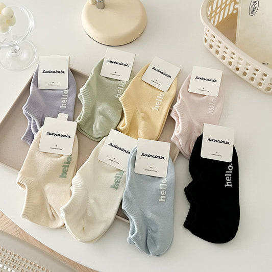 Fashion Personalized Cream Letter Women's Cotton socks