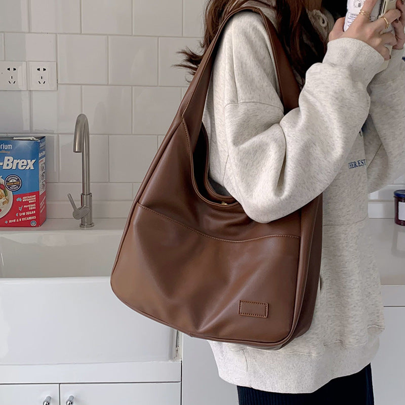 Women's Large-Capacity Fashion Tote Bag - Retro Cowhide