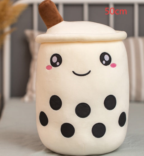 Cute Fruit Drink Plush - Strawberry Milk Tea & Boba Tea Cup Pillow Toy